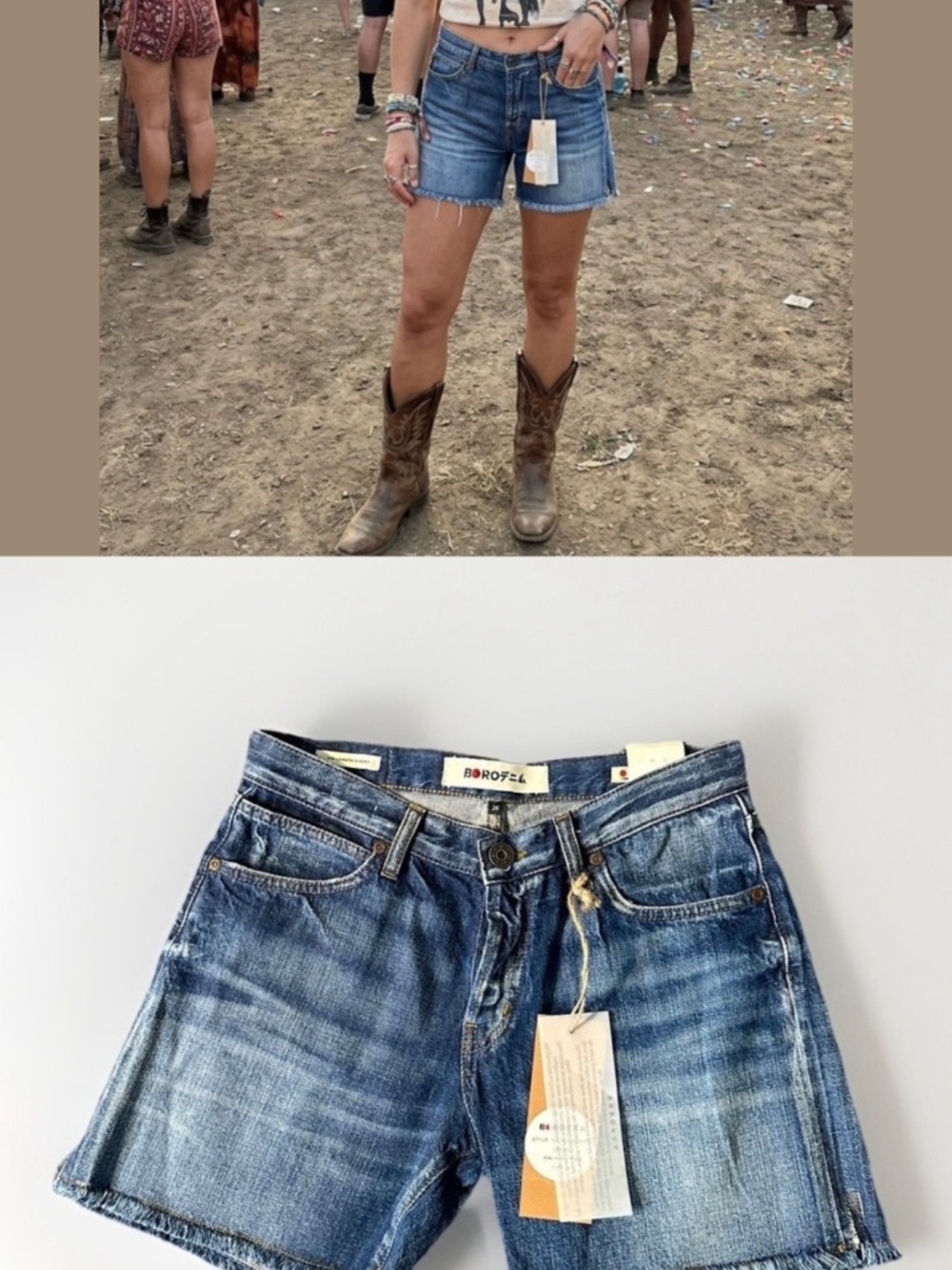 NWT BORO DENIM MATSUMOTO MID LENGTH SHORT 24